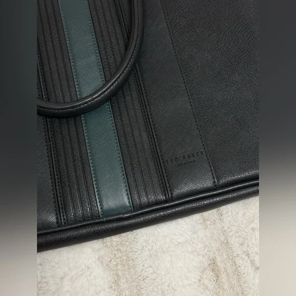 Ted Baker Black and Green Briefcase - Picture 2 of 5